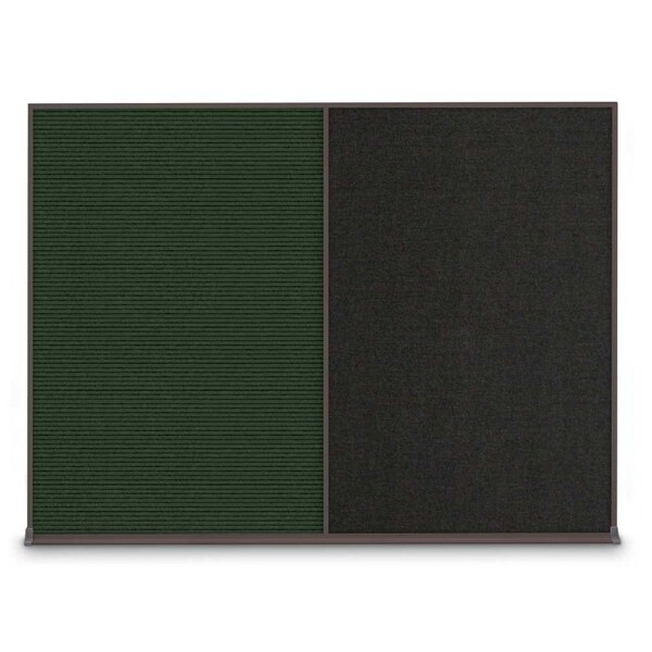 United Visual Products Double Door Radius Corkboard, 60"X36", B UV8004-BRONZE-CORK - main